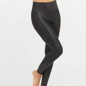 Spanx Black Faux Leather Leggings Size Medium
